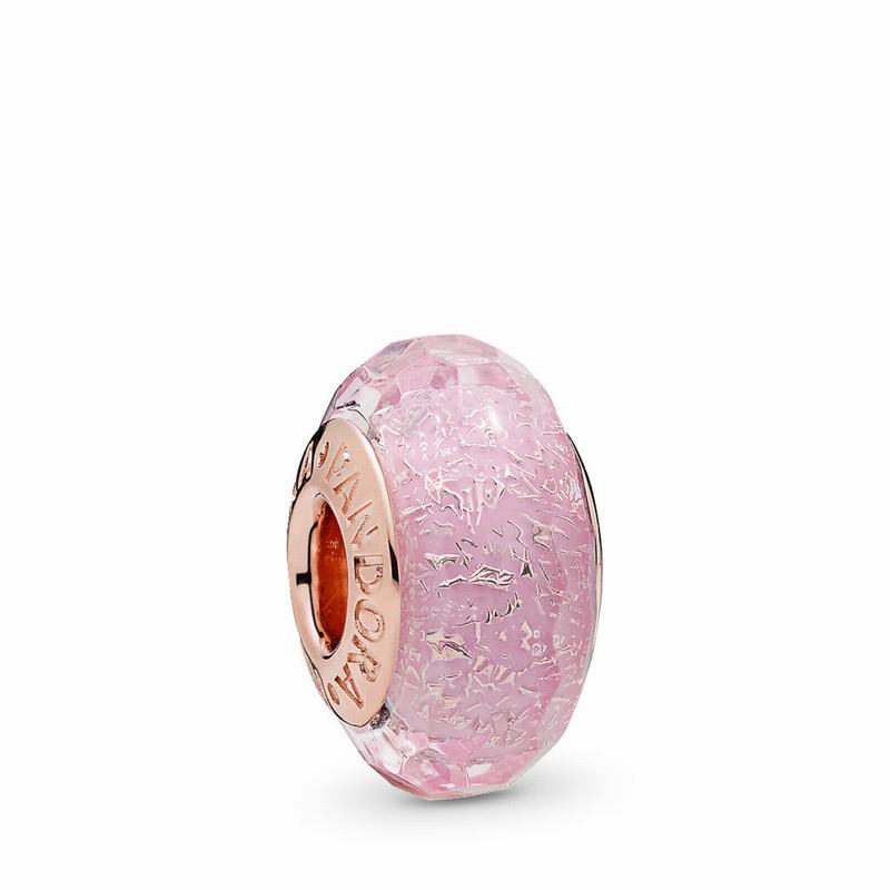 Pandora Rose™ Pink Shimmering Murano Glass Charm Ireland - Pandora Rose/Glass/Pink - 157903YCP